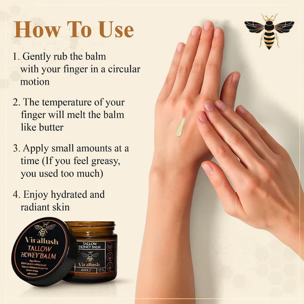 Organic Grass-Fed Beef Tallow Balm With Raw Honey