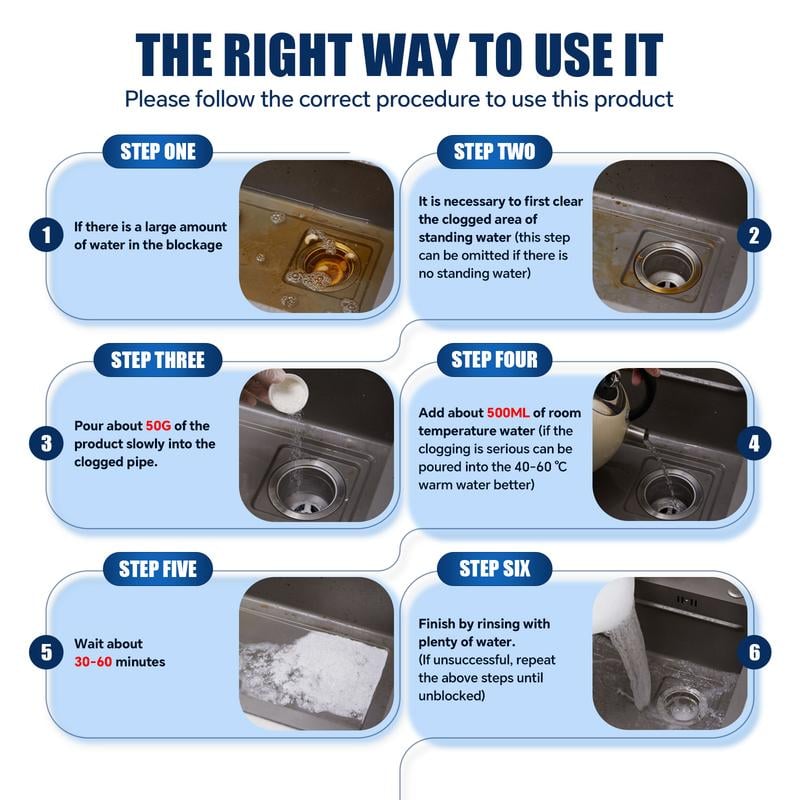 💦Last Day 49% OFF - Liapu Powerful Pipe Dredging Agent for Kitchen and Toilet Pipelines - Dissolves 200+ Blockages and Kills 99% of Bacteria